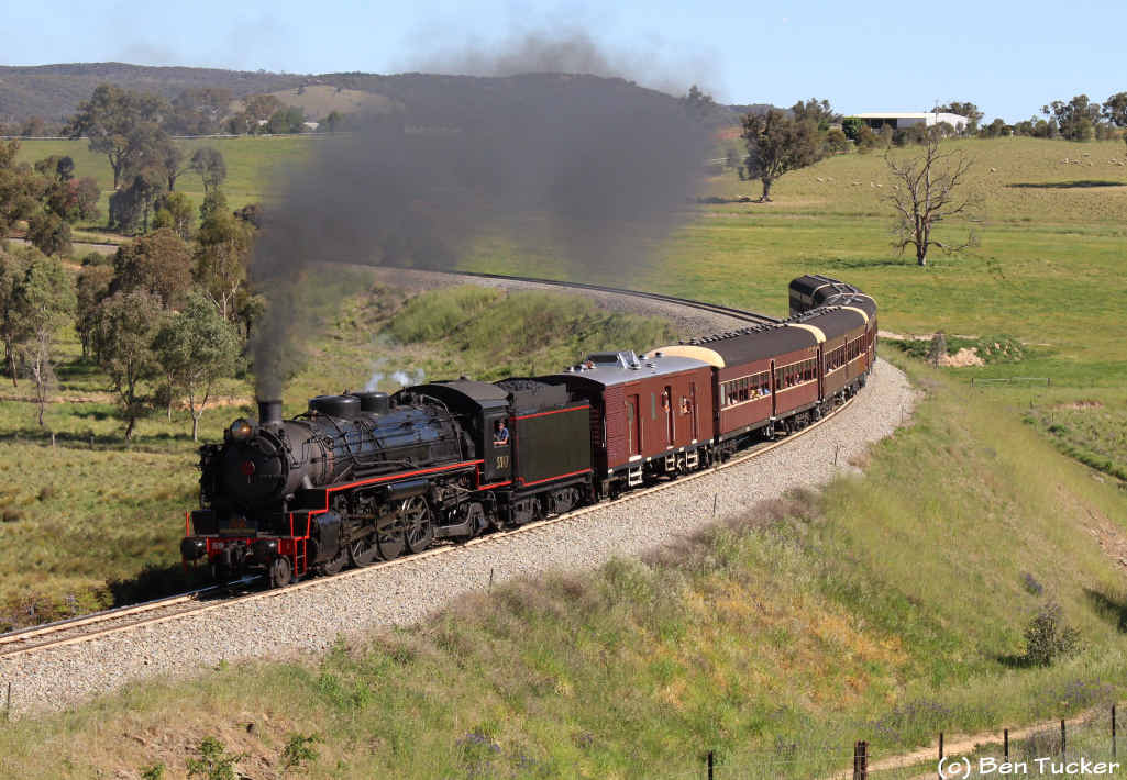 TOOT, TOOT: The 5917 en route to Grafton carrying six crates of bananas. TOOT, TOOT: The 5917 en route to Grafton carrying six crates of bananas.